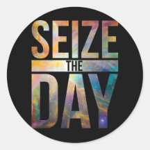 Seize the Day Black Stickers
