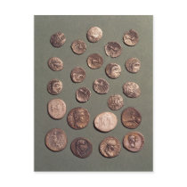 Selection Celtic and Roman  coins found Postcards