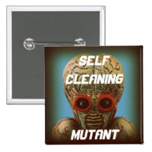Self Cleaning Mutant Pinback Button