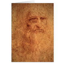 Self Portrait by Leonardo da Vinci, Renaissance Greeting Card