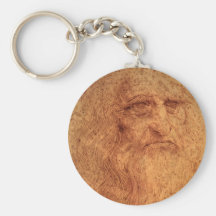 Self Portrait by Leonardo da Vinci, Renaissance Key Chains
