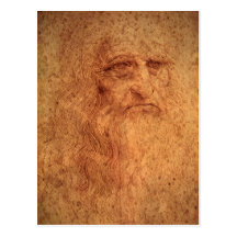 Self Portrait by Leonardo da Vinci, Renaissance Post Card