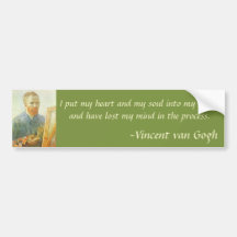 Self Portrait in Front of Easel; Vincent van Gogh Bumper Sticker