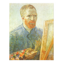 Self Portrait in Front of Easel; Vincent van Gogh Custom Invites