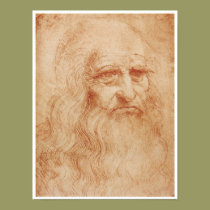 Self-Portrait, Red Chalk, Leonardo da Vinci, 1519 posters