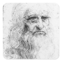 Self portrait square stickers