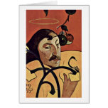 Self-Portrait With Halo By Eugene Paul Gauguin Cards