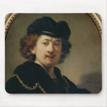 Self Portrait with Hat and Gold Chain, 1633 Mouse Pad
