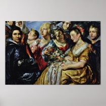 Self Portrait With His Family And Father-In-Law, A Posters