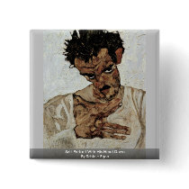 Self-Portrait With His Head Down By Schiele Egon Pins