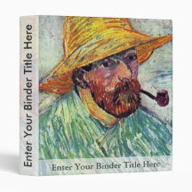 Self-Portrait With Straw Hat By Vincent Van Gogh Vinyl Binders