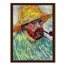 Self-Portrait With Straw Hat By Vincent Van Gogh Post Card