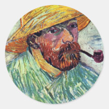 Self-Portrait With Straw Hat By Vincent Van Gogh Sticker