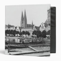 Selling wood on the River Trave, Lubeck, c.1910 3 Ring Binders