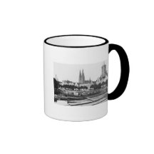 Selling wood on the River Trave, Lubeck, c.1910 Coffee Mugs