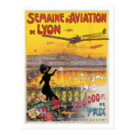 Semaine D'Aviation De Lyon France Vintage Poster Post Cards