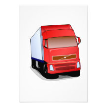 Semi-Camion rouge Cartons D'invitation Personnalisés