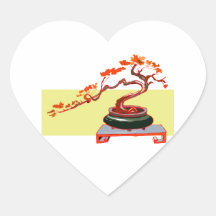 Semi Cascade Bonsai Fall Colours Graphic Image Sticker