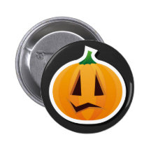Semi smile Halloween Pumpkin button