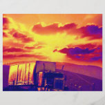 Semi-truck and sunset, California Flyers