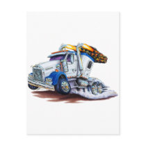 Semi Truck with Sleepercab Postcard