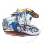 Semi Truck with Sleepercab Sticker