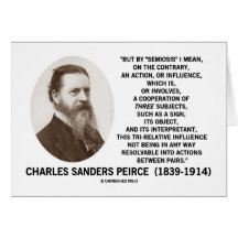 Semiosis Three Subjects Sign Object Peirce Quote Card