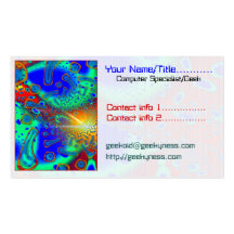 SemiSonic 3D Dichroic Glass Tech Geek Computer Business Card Templates