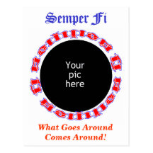 Semper Fi Ambigram with picture Postcard