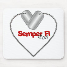 Semper Fi Love Mouse Pad