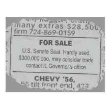 Senate Seat For Sale Postcard