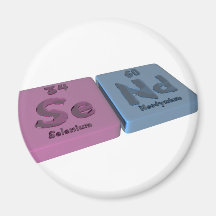 Send as Se Selenium and Nd Neodymium Refrigerator Magnets