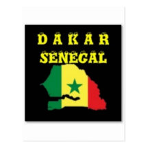 SENEGAL (DAKAR)  MAP T-SHIRT AND ETC POST CARDS