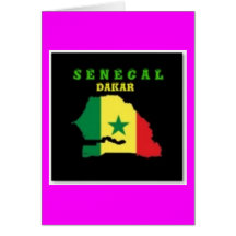 SENEGAL MAP T-SHIRT AND ETC GREETING CARD