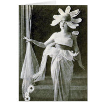 Senile Flower Lady Greeting Card