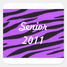 Senior 2011 Purple Zebra Stickers