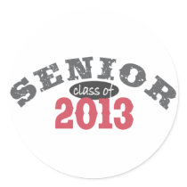 Senior 2013 Red Round Sticker
