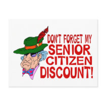 Senior Citizen Discount Post Card