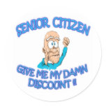 Senior citizen saying "Give me my damn discount"