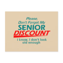 Senior Discount Postcard