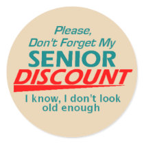 Senior Discount Sticker