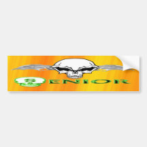 Senior - Skull Wings Bumper Stickers