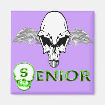 Senior - Skull Wings Fridge Magnets