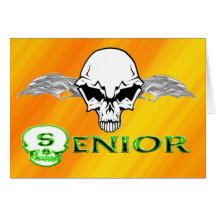 Senior - Skull Wings Greeting Cards