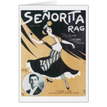 Seniorita Rag Vintage Songbook Cover Greeting Card