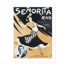Seniorita Rag Vintage Songbook Cover Postcards