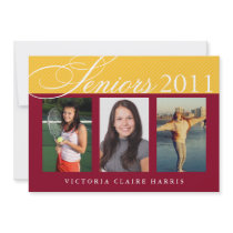 Seniors celebrate gold maroon 3 photos graduation personalized invite