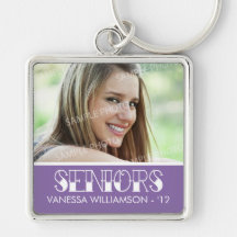 SENIORS Custom Graduation Keychain Gift (purple)