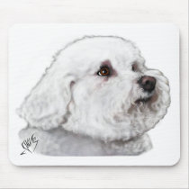 Sensitive Side of Bizou the Bichon Mouse Mat