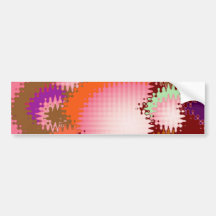 Sensual Tickle Heart Wave Pattern Bumper Stickers